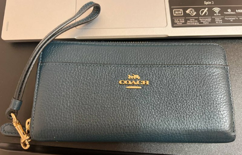 [S] COACH ACC ZIP W WRTLT STRP IN PEACOCK, 195031164507 (SCO140)