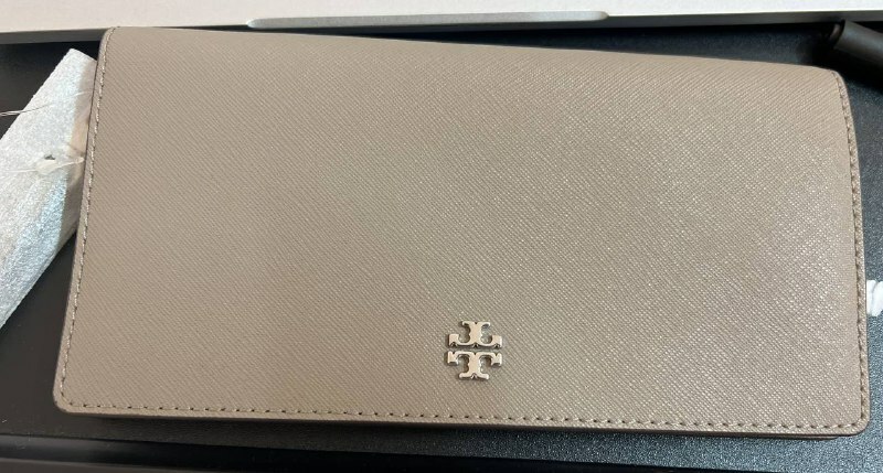 [S] TORY BURCH 78609-082 EMERSON SLIM WRISTLET ENVELOPE WALLET, GRAY HERON, STB171 (STB171)