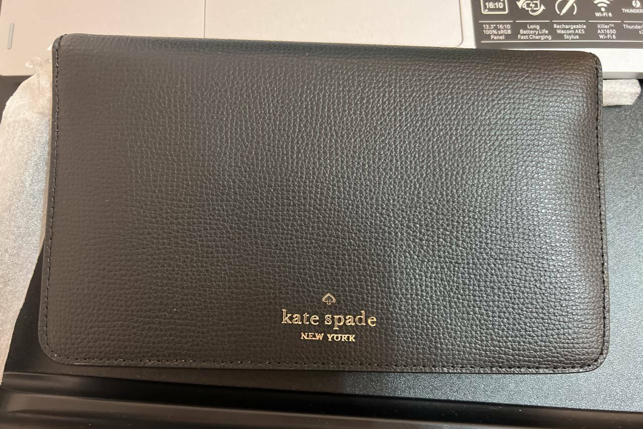 [S] KATE SPADE WLR00581, MD CLUTCH WALLET WRISTLET DARCY, BLACK 001, 767883110218 (SKS97)