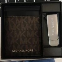 [S] MICHAEL KORS BROWN MONEY CLIP CC BOX SET, 193600529382 (SMK220)