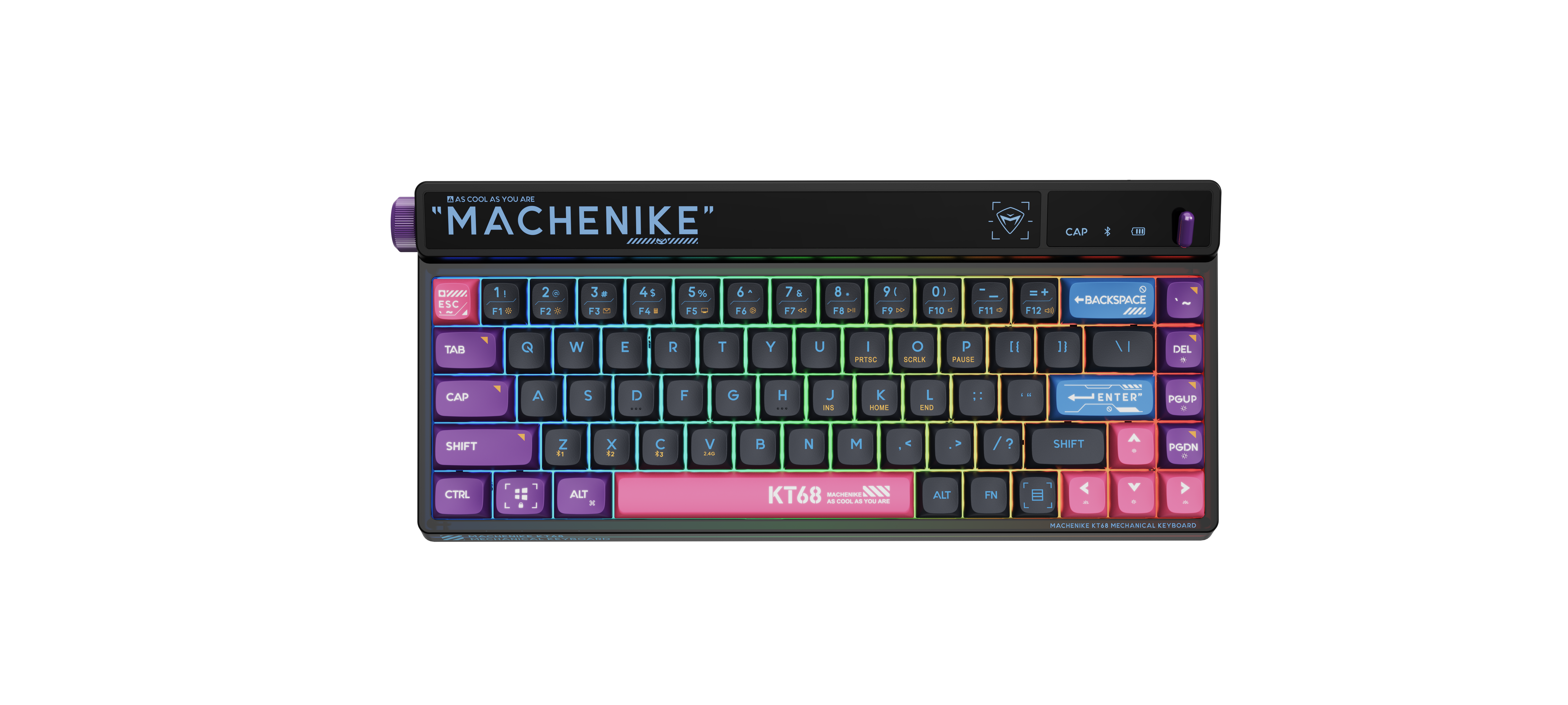 MACHENIKE KT68 LED RGB 機械鍵盤- LED 自定顯示屏- 全鍵可換軸-類復古 