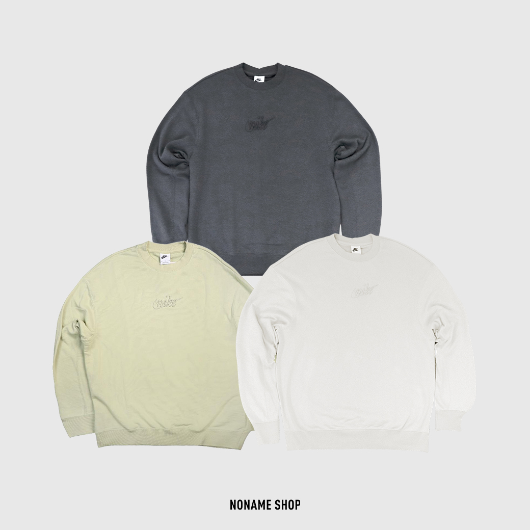 NIKE NSW Crew 刺繡 字母 空心小勾 大學Tee 三色 (男款)