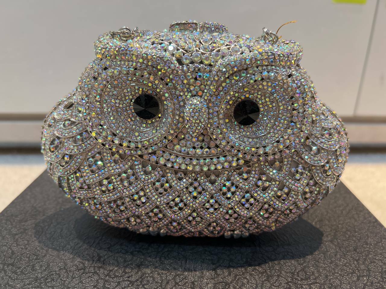 [S] OWL SILVER / MULTI COLOR CRYSTAL RHINESTONE CLUTCH, SZZ82 (SZZ82)