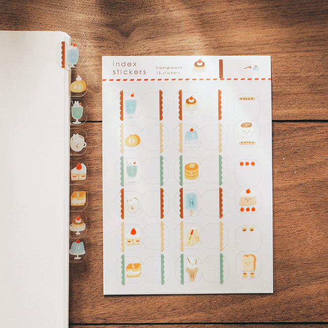 透明月份索引貼紙 喫茶｜右手超人 臺灣