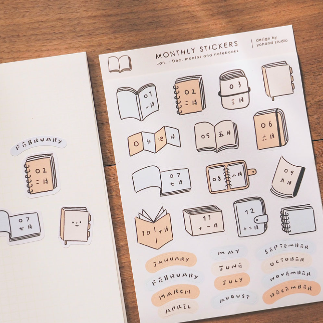 YOHAND - Monthly Stickers Notebook