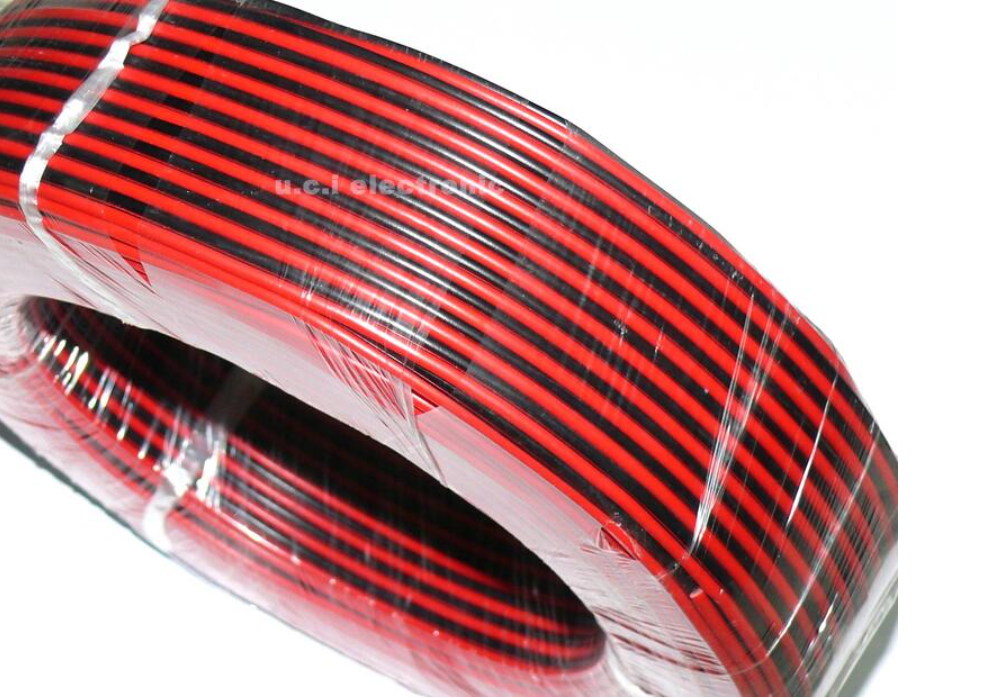 【UCI電子】 (A-2) 紅黑線 純銅線 2芯監控電源雙色並線led喇叭rvb護套銅芯 電線電纜 100米