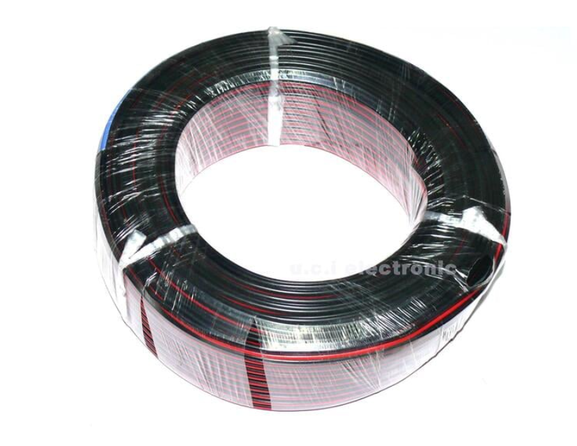 【UCI電子】 (A-2) 紅黑線 純銅線 2芯監控電源雙色並線led喇叭rvb護套銅芯 電線電纜 100米