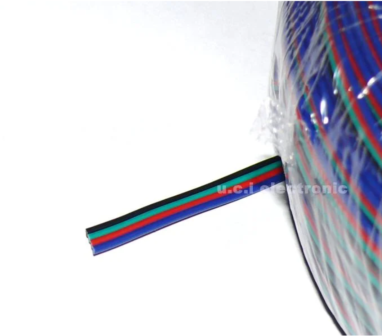 【UCI電子】(B-1) RGB四色電線4pin 4芯鍍錫銅線材 22AWG七彩RGB燈條連接線 一米