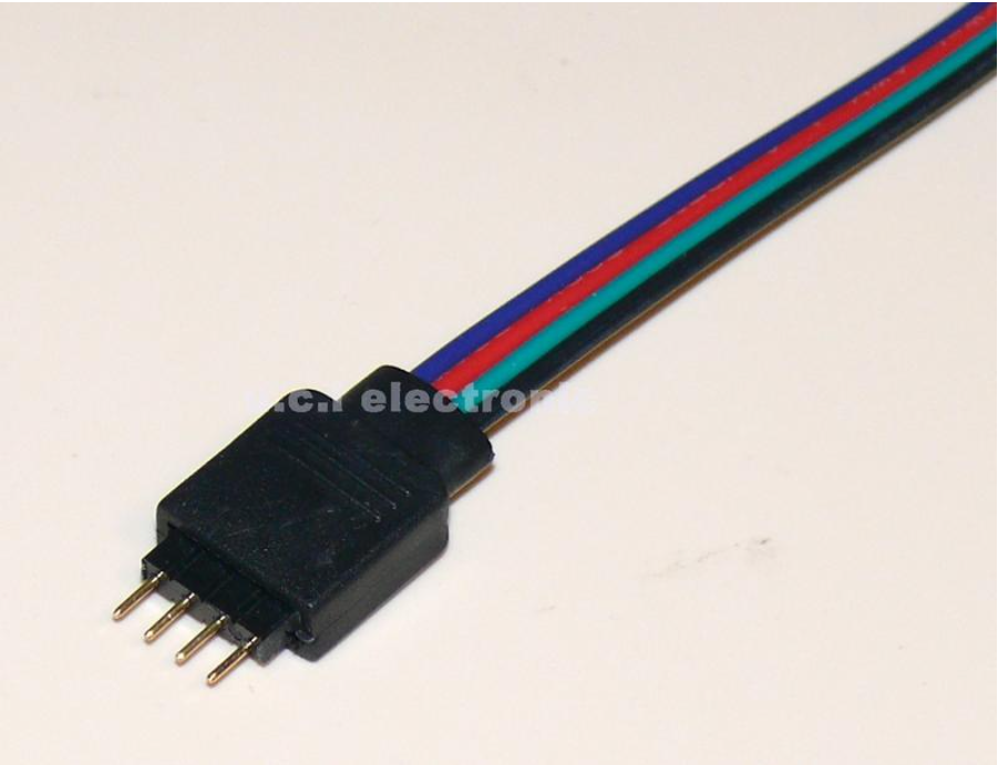 【UCI電子】(二X-1) RGB免焊連接器4P公頭轉RGB免焊卡扣低壓LED七彩燈條免焊快速連接 5050連接線