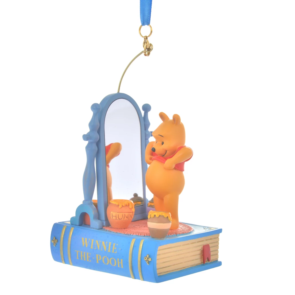 【現貨】日本迪士尼  維尼胖肚肚照鏡子唱歌聖誕吊飾