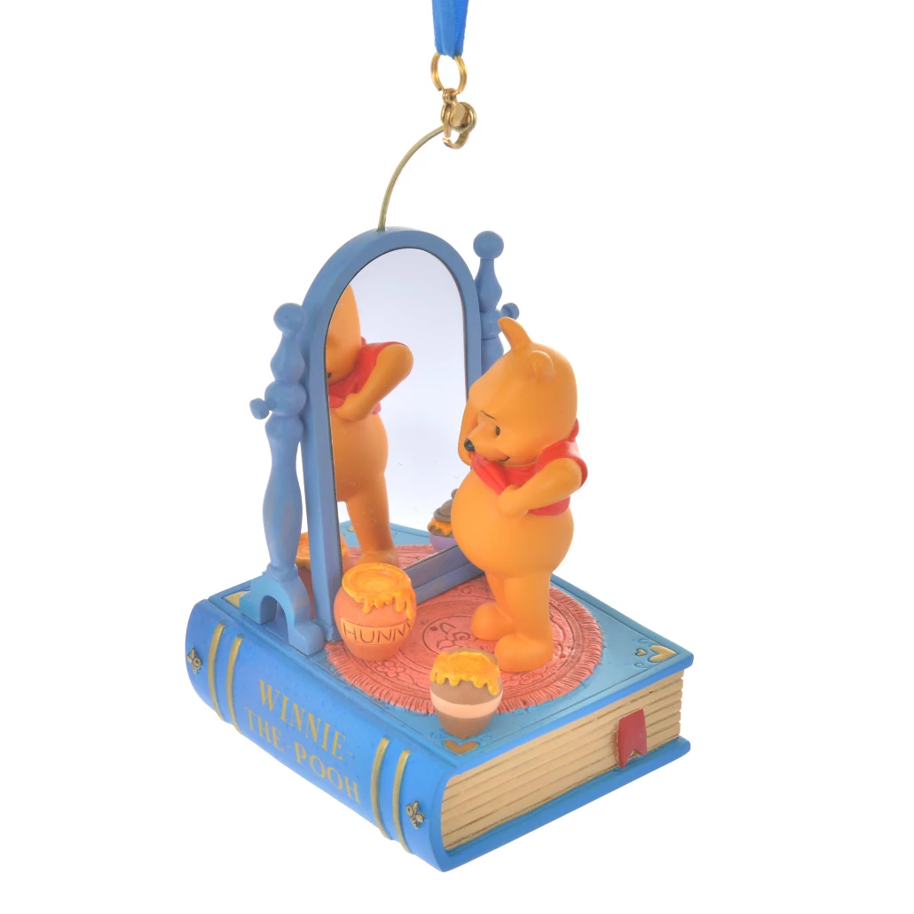 【現貨】日本迪士尼  維尼胖肚肚照鏡子唱歌聖誕吊飾