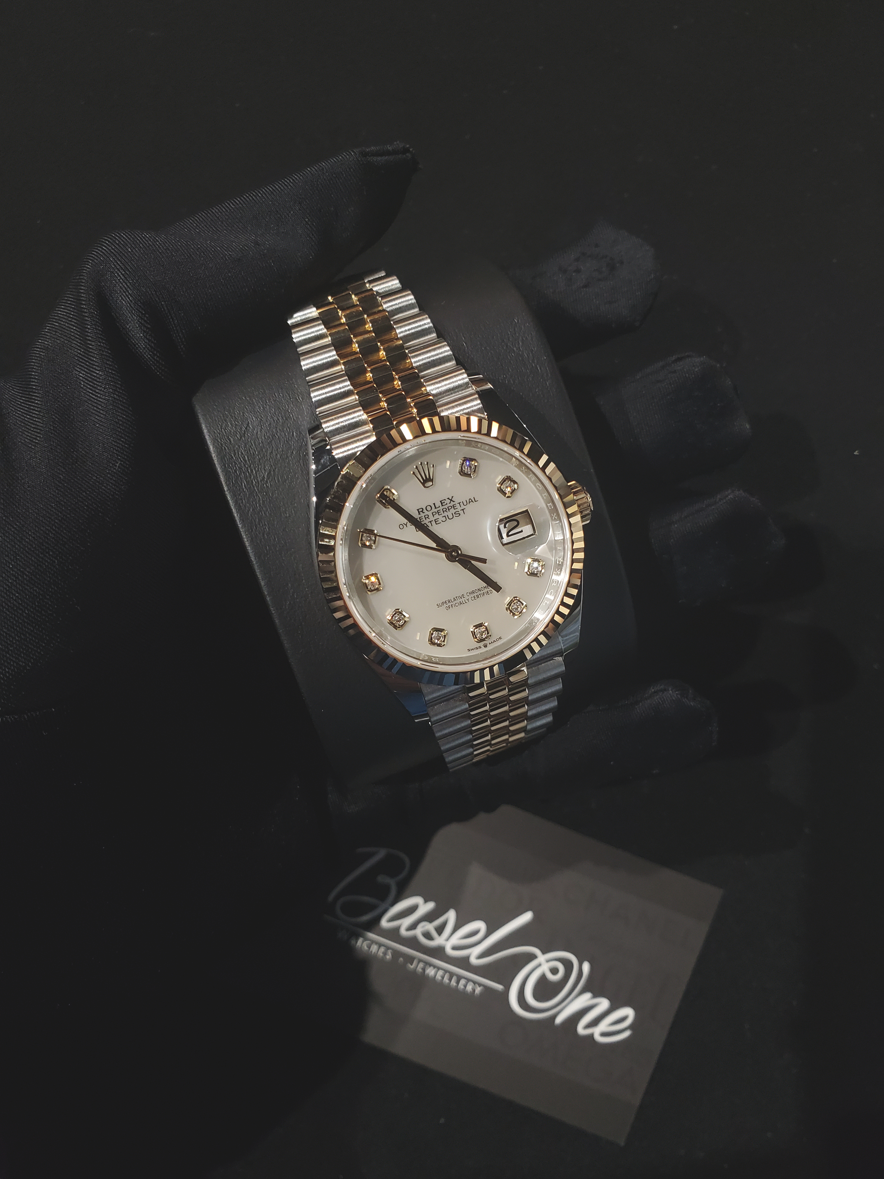 BRAND NEW ROLEX 126233ng 126233 MOTHER-OF-PEARL DIAL GOLD STEEL DATEJUST 36 JUBILEE STRAP