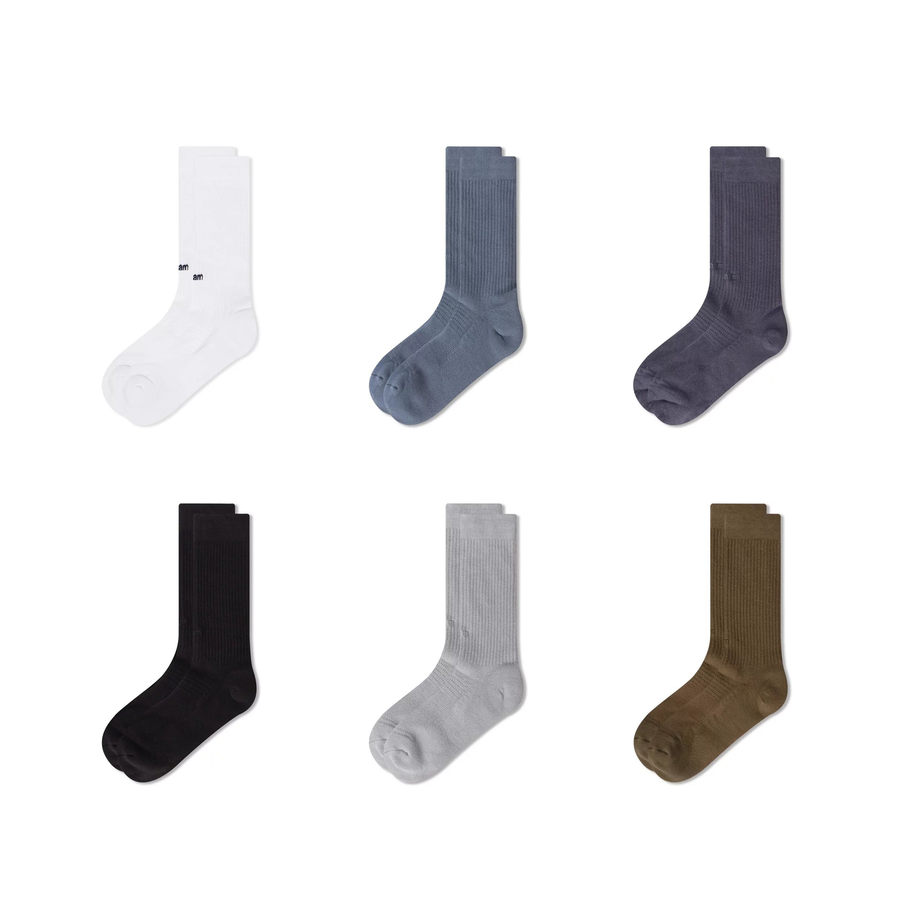 faam ESSENTIAL 柔白/灰藍/抹藍/黯黑/銀灰/橄欖綠 - 中高筒運動休閒襪
