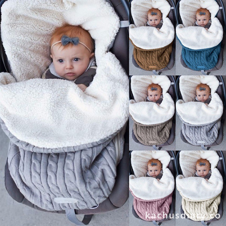 Baby knitted warm sleeping bag