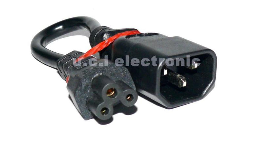 【UCI電子】(L-2) 品字尾轉梅花尾 3*0.75MM 三孔轉梅花電源線0.2米