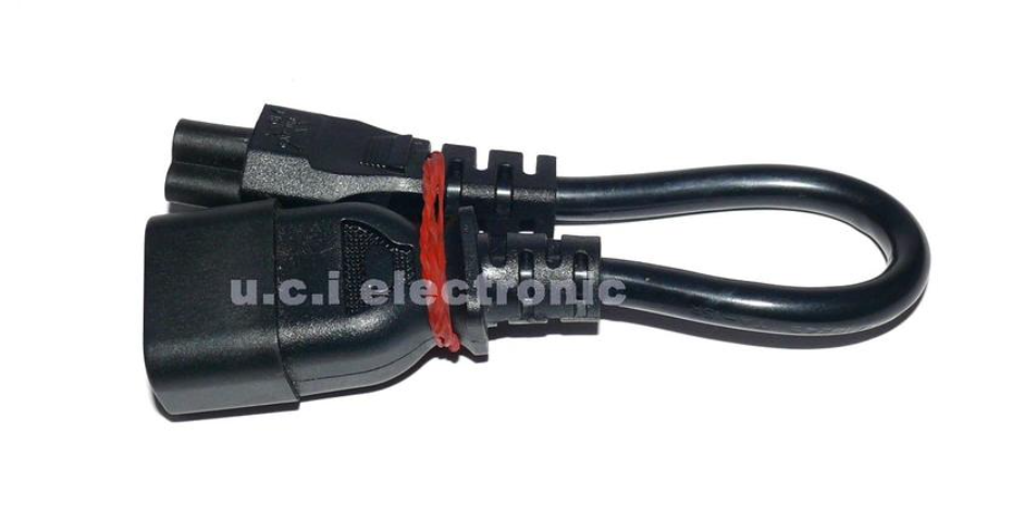 【UCI電子】(L-2) 品字尾轉梅花尾 3*0.75MM 三孔轉梅花電源線0.2米
