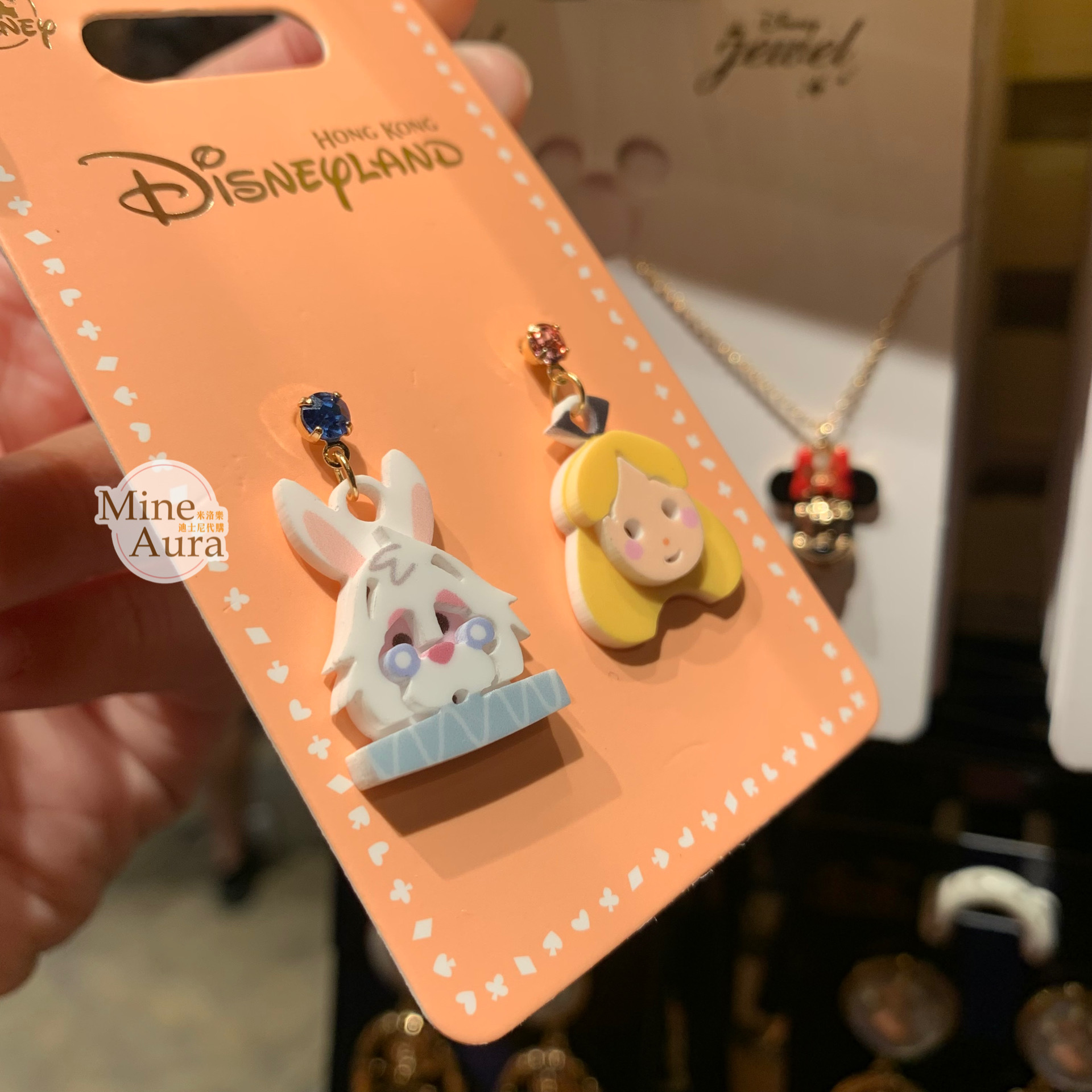 愛麗絲 Alice 時間兔 大頭造型 耳環 愛麗絲夢遊仙境 Alice in Wonderland -香港迪士尼樂園