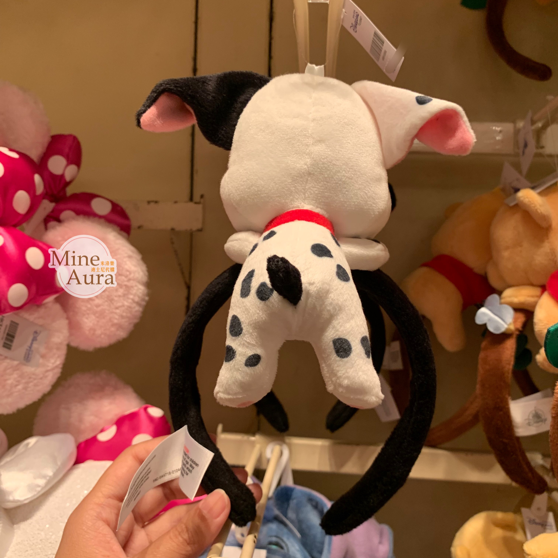 101忠狗 One Hundred and One Dalmatians 正面趴姿 趴趴 絨毛造型 髮圈 髮箍 -香港迪士尼樂園