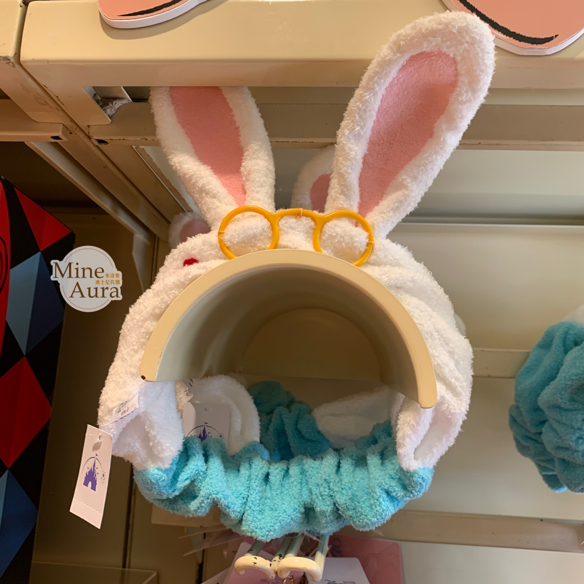 時間兔 白兔 White Rabbit  絨毛 立體耳朵造型 髮帶 洗臉髮帶 愛麗絲夢遊仙境 Alice in Wonderland -香港迪士尼樂園