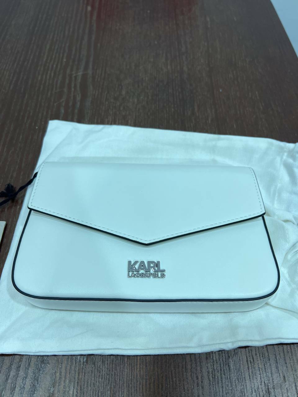 [S] KARL LAGERFELD K/STONE WALLET ON CHAIN,OFF WHITE, 8720092980586 (SKL329)