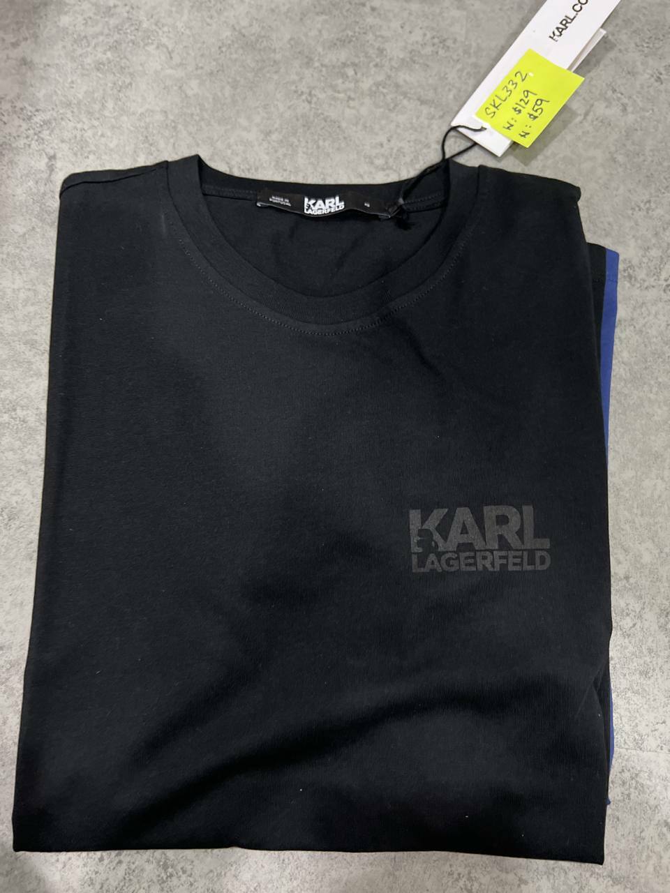 [S] KARL LAGERFELD LNS BLOCK LOGO T-SHIRT,BLACK, 22WM1718-BLACK (SKL332)
