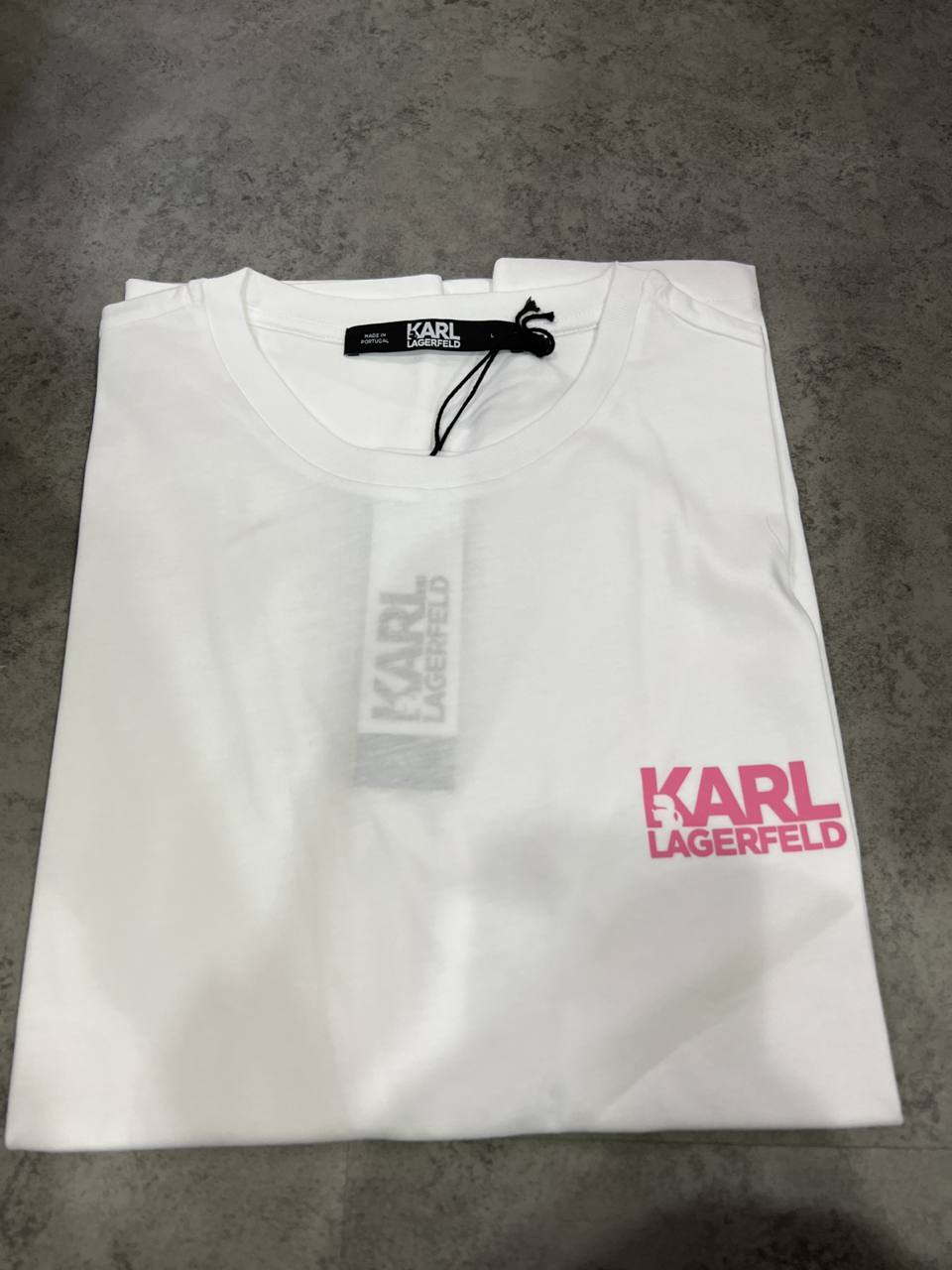 [S] KARL LAGERFELD LNS BLOCK LOGO TSHIRT,WHITE, 22WW1715-WHITE (SKL337)