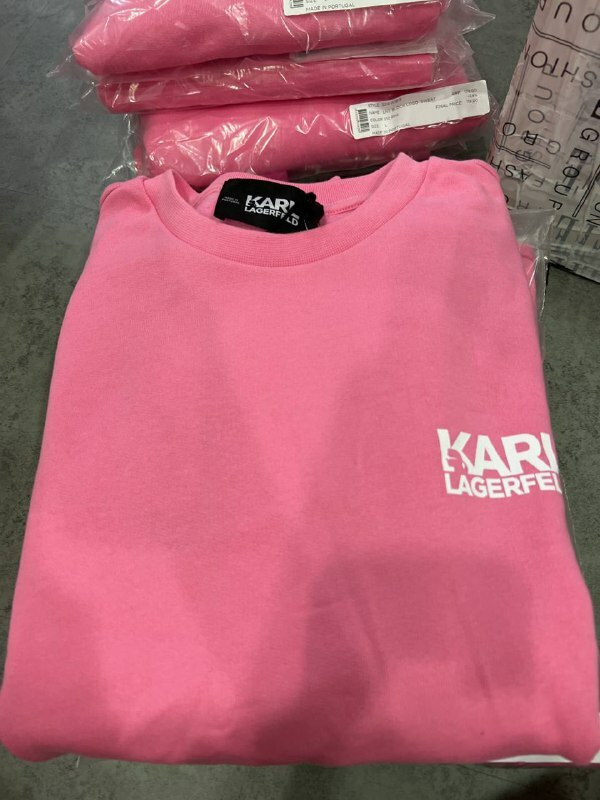 [S] KARL LAGERFELD LNS BLOCK LOGO SWEATSHIRT,PINK, 22WW1815-PINK (SKL343)