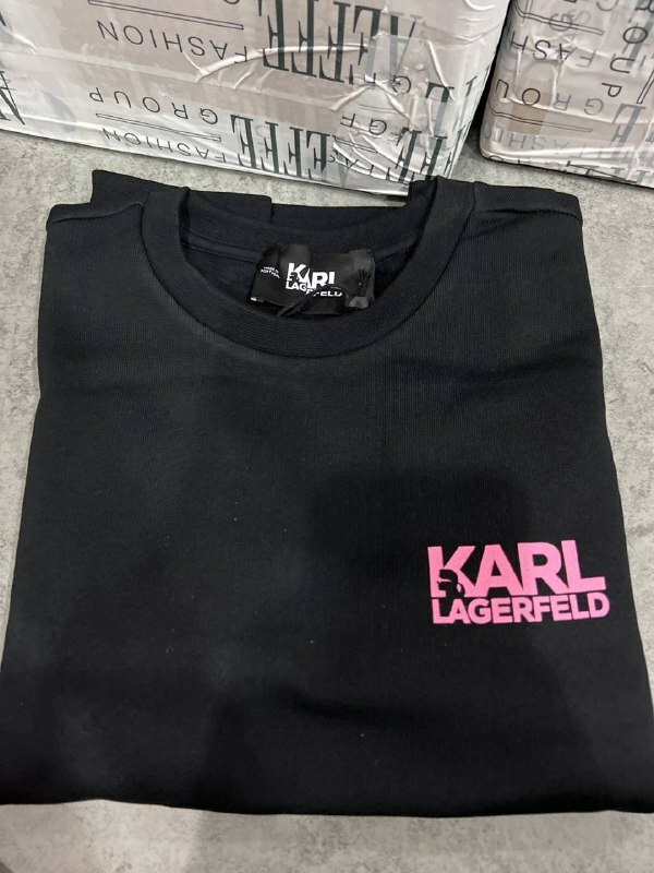 [S] KARL LAGERFELD LNS BLOCK LOGO SWEATSHIRT,BLACK, 22WW1815-BLACK (SKL347)