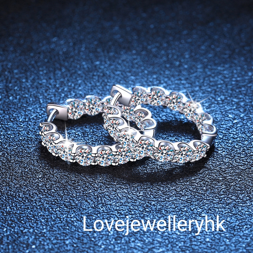 滿圈牛頭莫桑耳環   E2.6C046