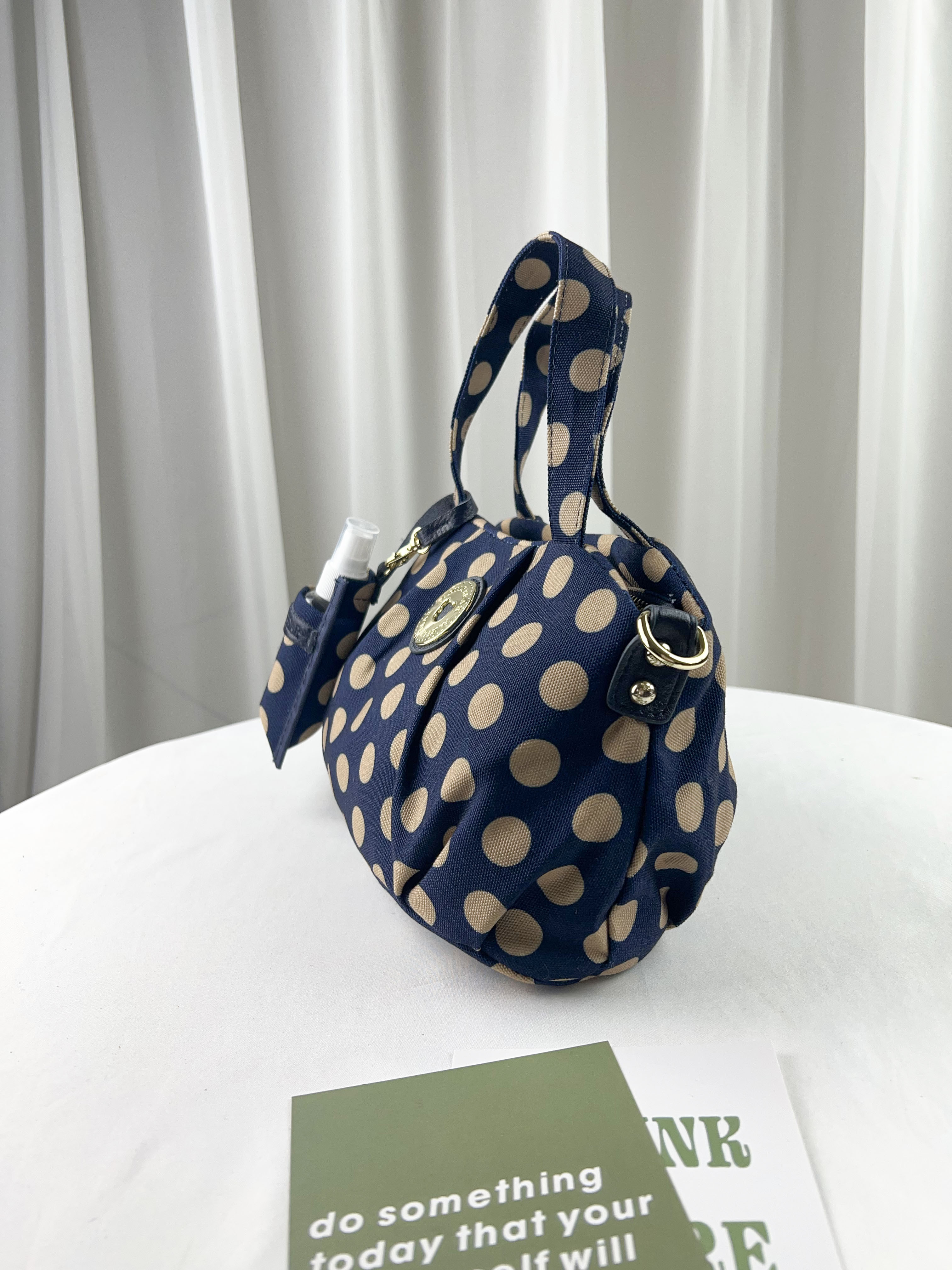 FamilyBear 卡其點點手提包 / 側背包 附酒精保護套+酒精瓶 #2218