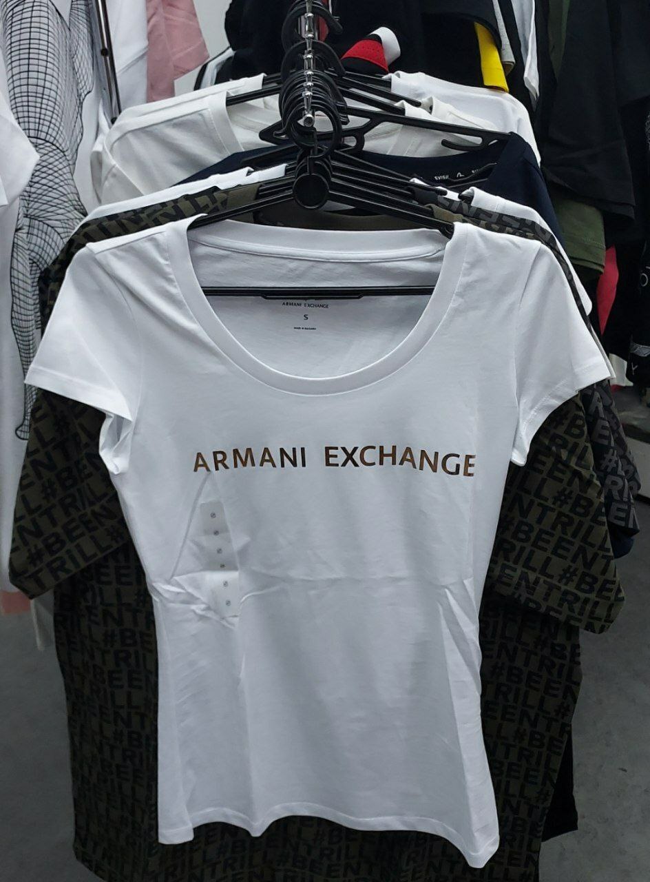 [S] ARMANI EXCHANGE LOGO LETTERING PRINT SHORT SLEEVE T-SHIRT, WHITE, 7VYTGCYJBFZ-1100 (SAX40)