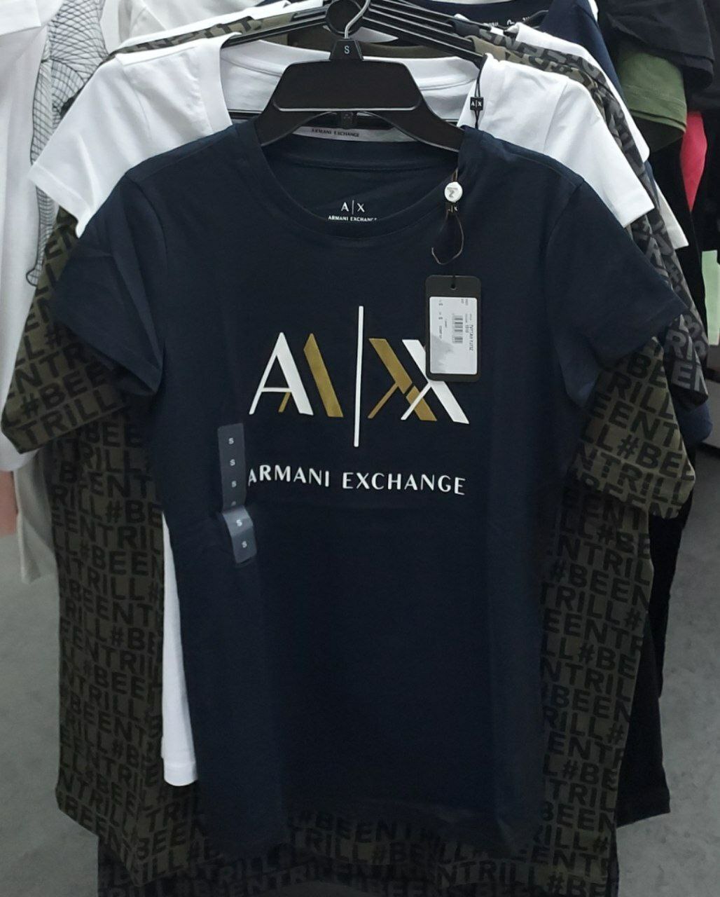 [S] ARMANI EXCHANGE LOGO T-SHIRT, BLACK, 7VYTAHYJ73Z-1510 (SAX41)