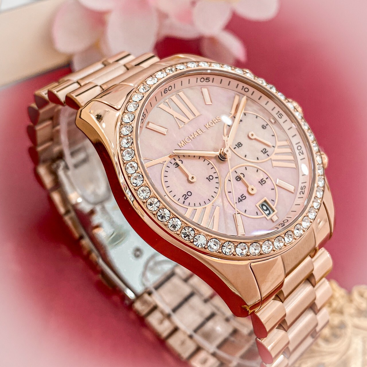 【MICHAEL KORS】Lexington 璀璨鑽圈氣勢女錶 MK7242 (粉色) /MK7275 (酒紅色) 38mm 現代鐘錶