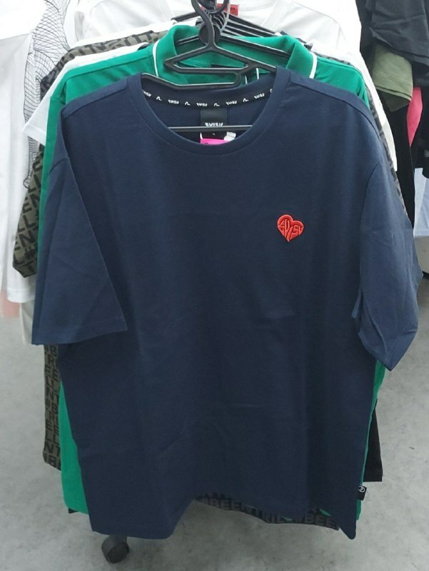 [S] EVISU HEART EMBROIDERY LOOSE FIT SHORT SLEEVE T-SHIRT,NAVY, EU5UTS924-NAVY (SEV88)