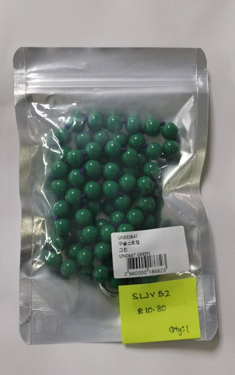 [S] LE.JUNEV BEADS STRAP,GREEN, SLJV52 (SLJV52)