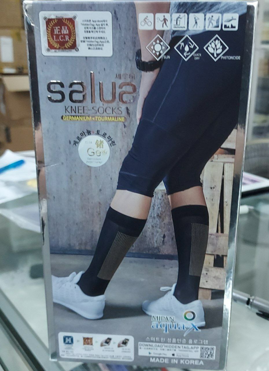 [S] SALUA GERMANIUM KNEE SOCKS, BLACK, SSL49 (SSL49)