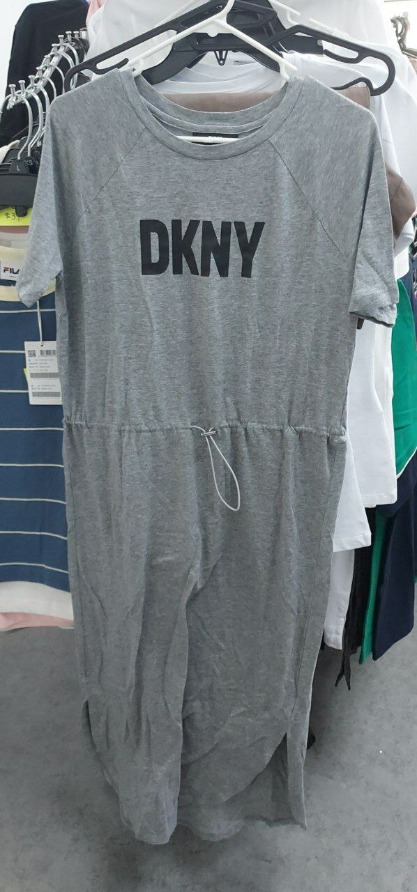 [S] DKNY LOGO DRAWSTRING WAIST DRESS, AVENUE GREY, P1BD7EGQ-AVENUE GREY (SD255)
