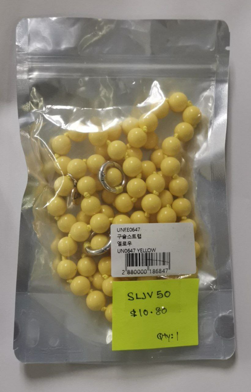 [S] LE.JUNEV BEADS STRAP,YELLOW, SLJV50 (SLJV50)