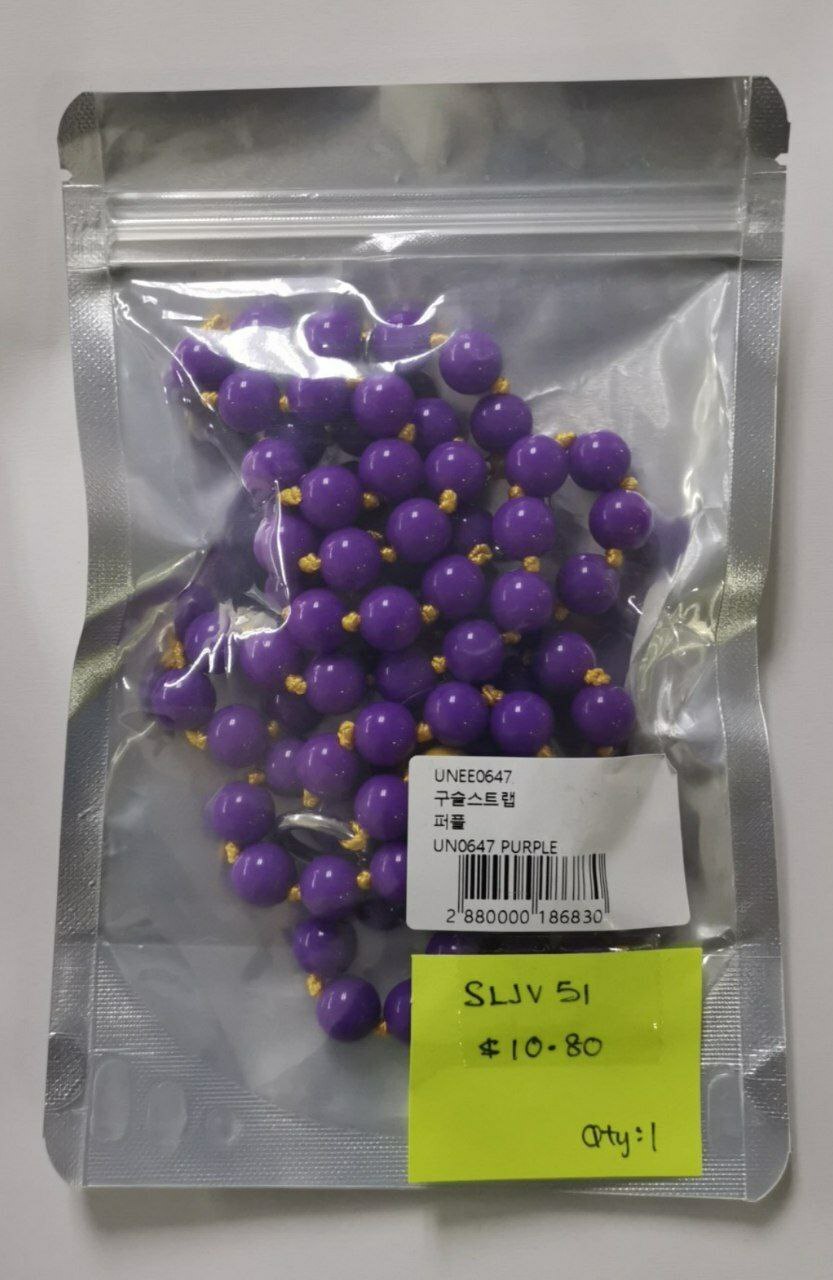 [S] LE.JUNEV BEADS STRAP,PURPLE, SLJV51 (SLJV51)