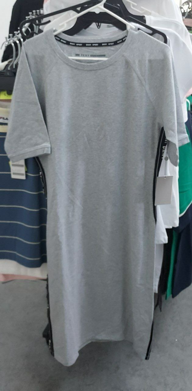 [S] DKNY TSHIRT DRESS WITH LOGO TAPING, GREY, DP1D4250-PLG [FINAL SALE] (SD256)