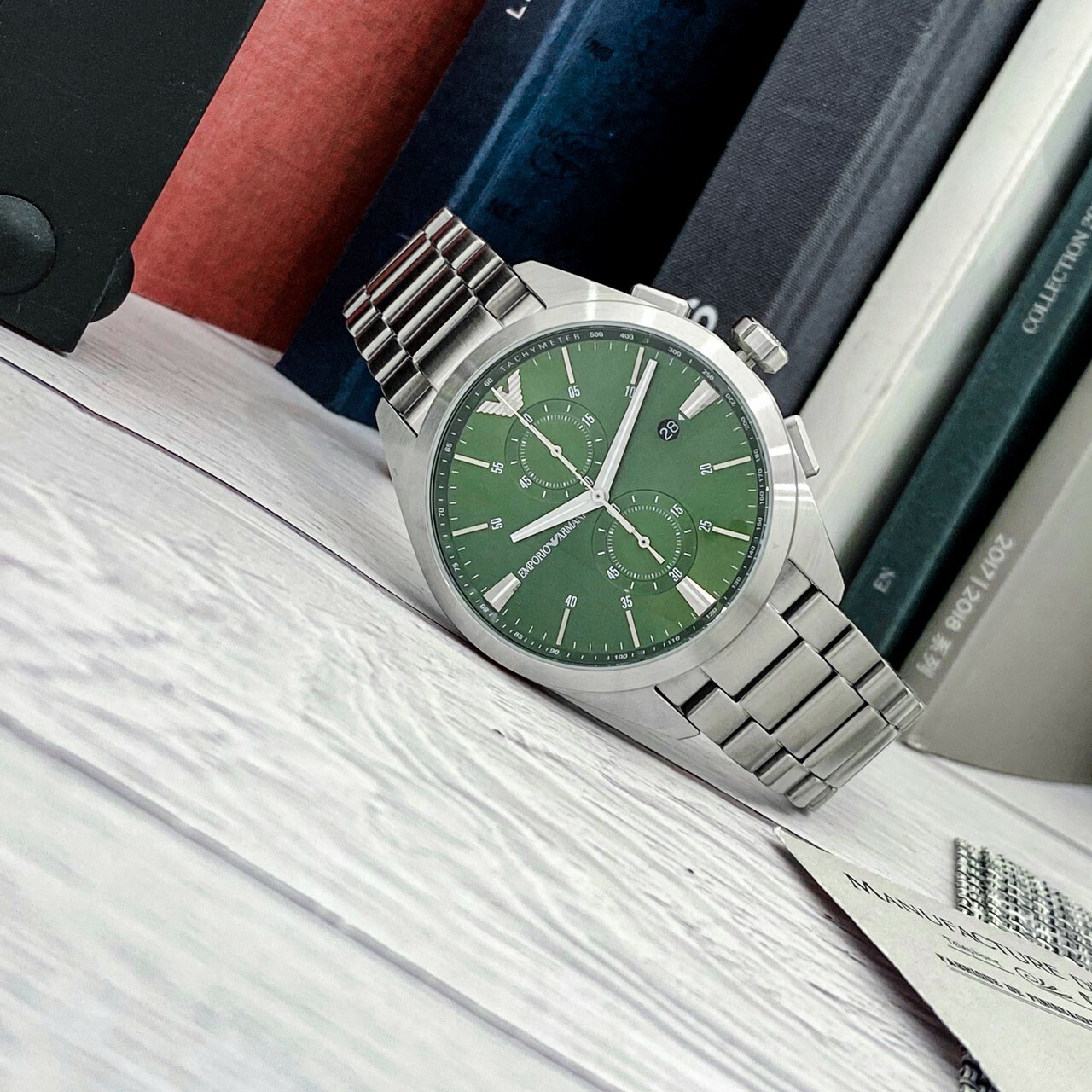 【EMPORIO ARMANI】AR11480 (Green) / AR11481 (Blue) 43mm Modern Watch