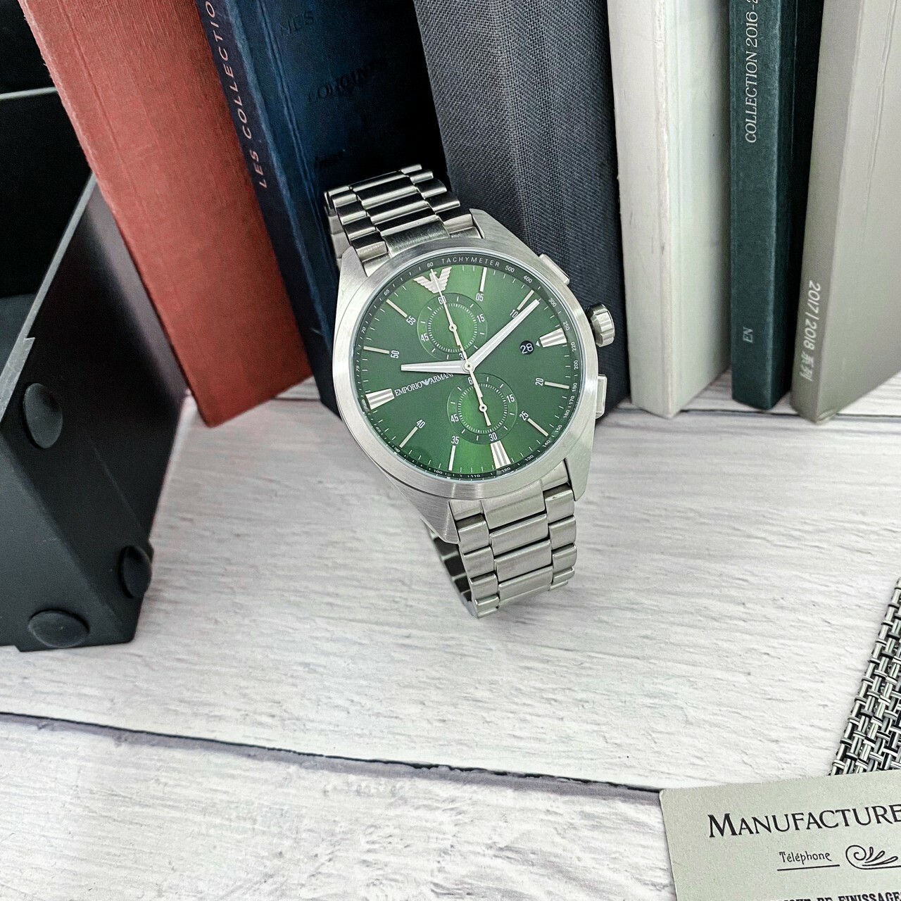 【EMPORIO ARMANI】AR11480 (Green) / AR11481 (Blue) 43mm Modern Watch