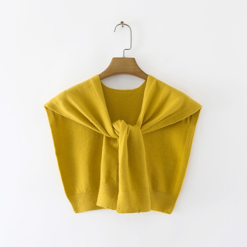 綁帶式針織披肩 七色