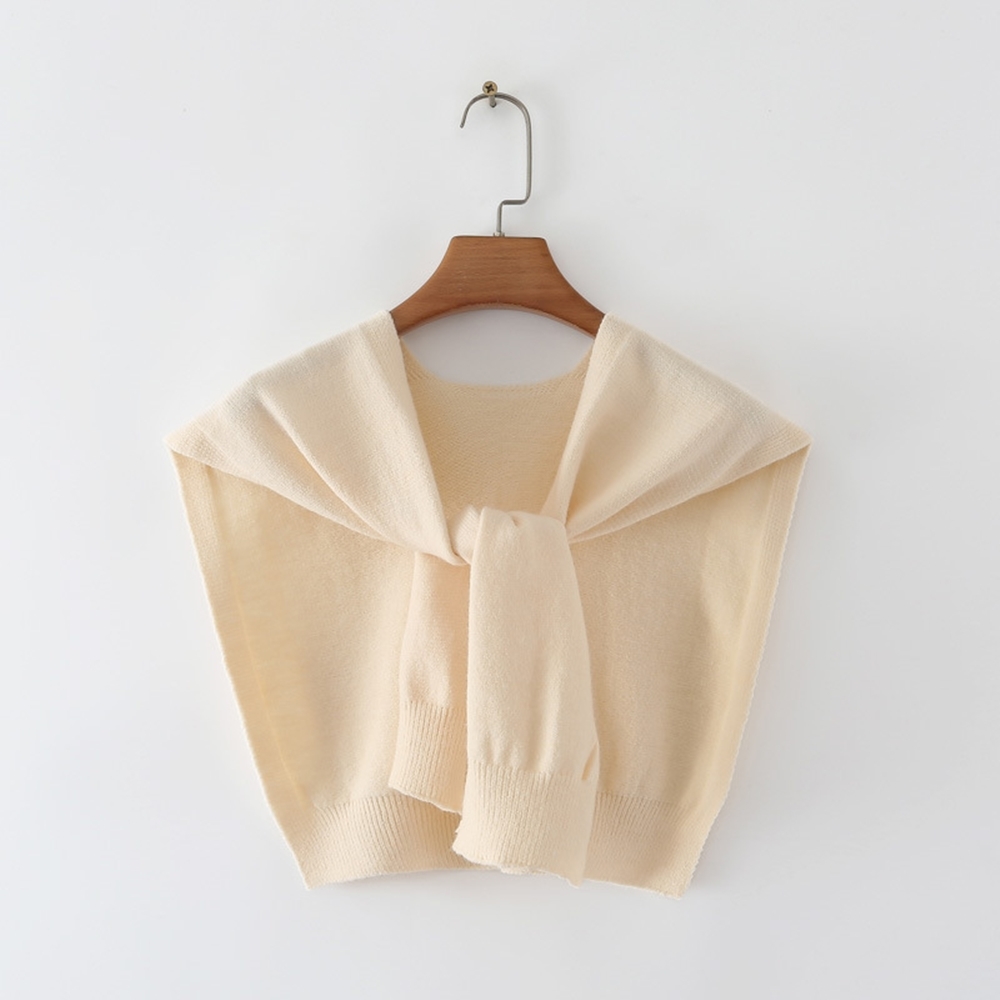 綁帶式針織披肩 七色