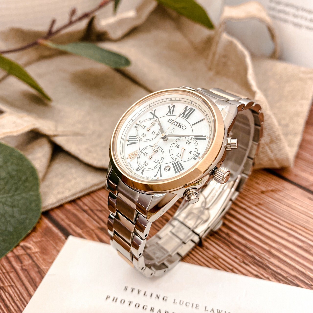 【SEIKO 精工】LUKIA 優雅甜美太陽能腕錶 V175-0EX0GS 36mm 現代鐘錶