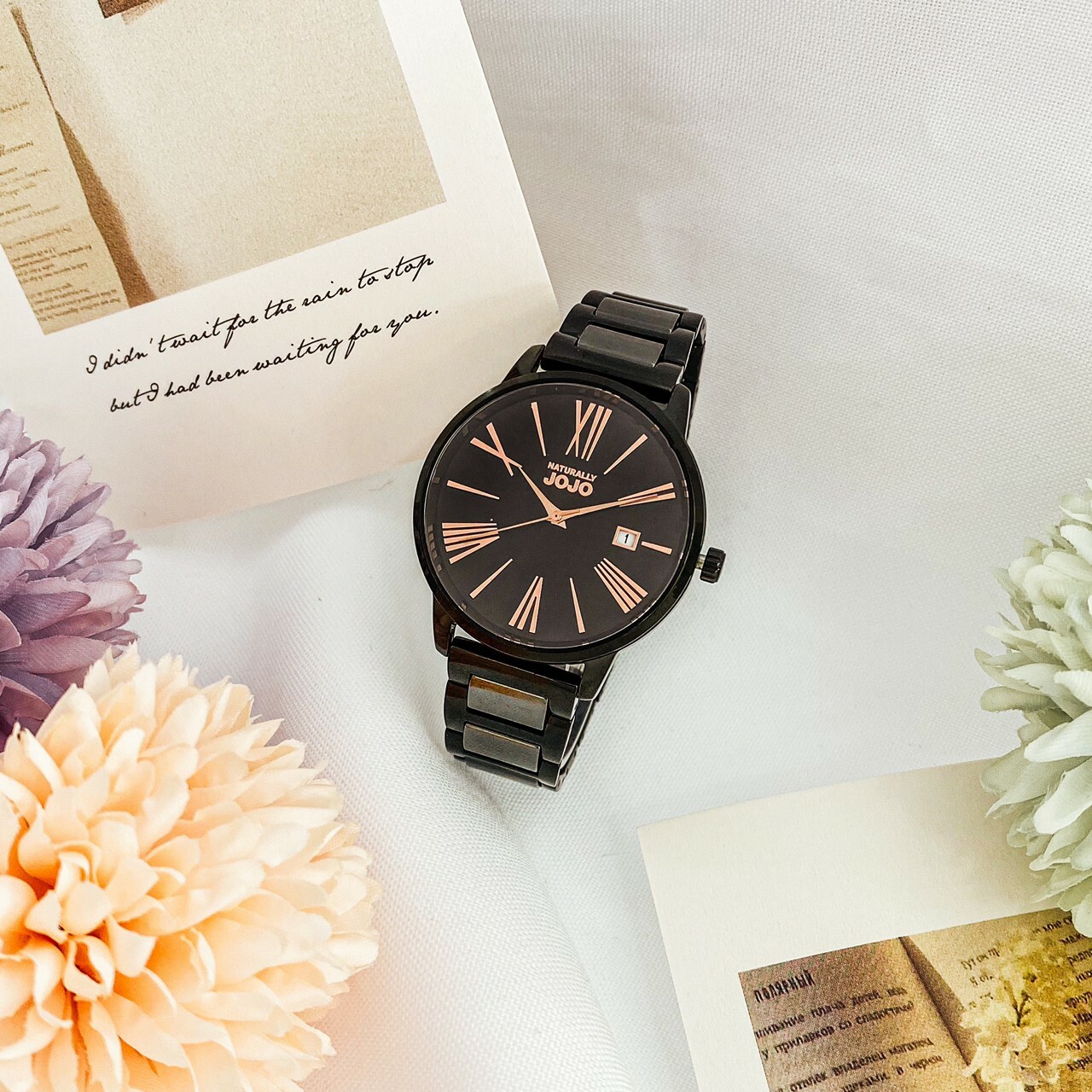 【NATURALLY JOJO】羅馬時刻簡約腕錶 JO96939-88F (黑色) 41mm 現代鐘錶