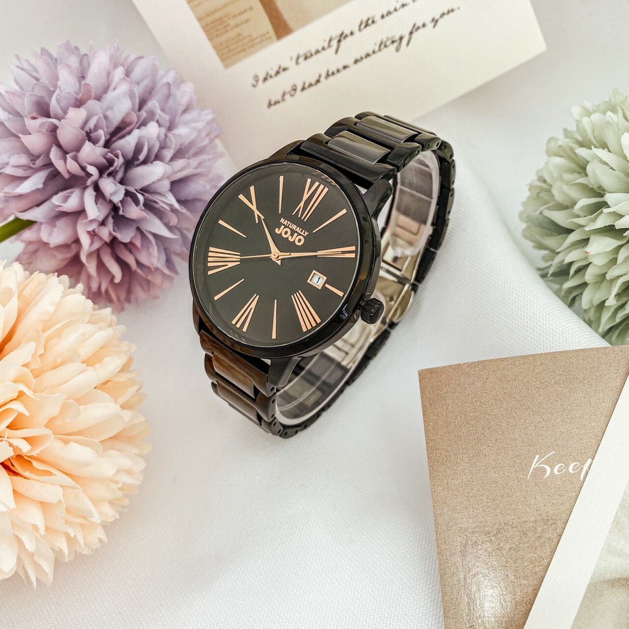 【NATURALLY JOJO】羅馬時刻簡約腕錶 JO96939-88F (黑色) 41mm 現代鐘錶