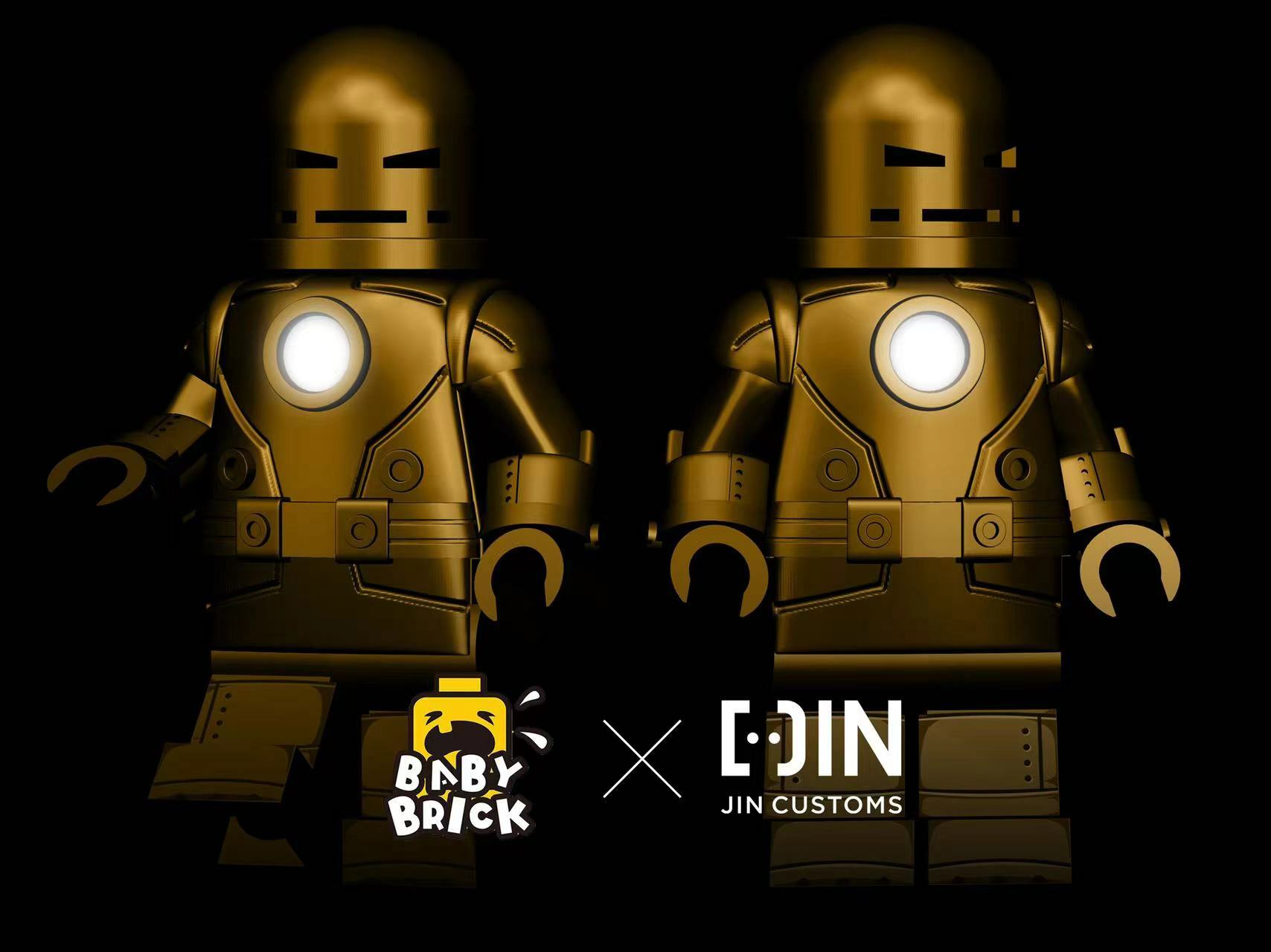 [BabyBrick x JinCustoms][In Stock] Irom man Model 01  - gold [PADprint]