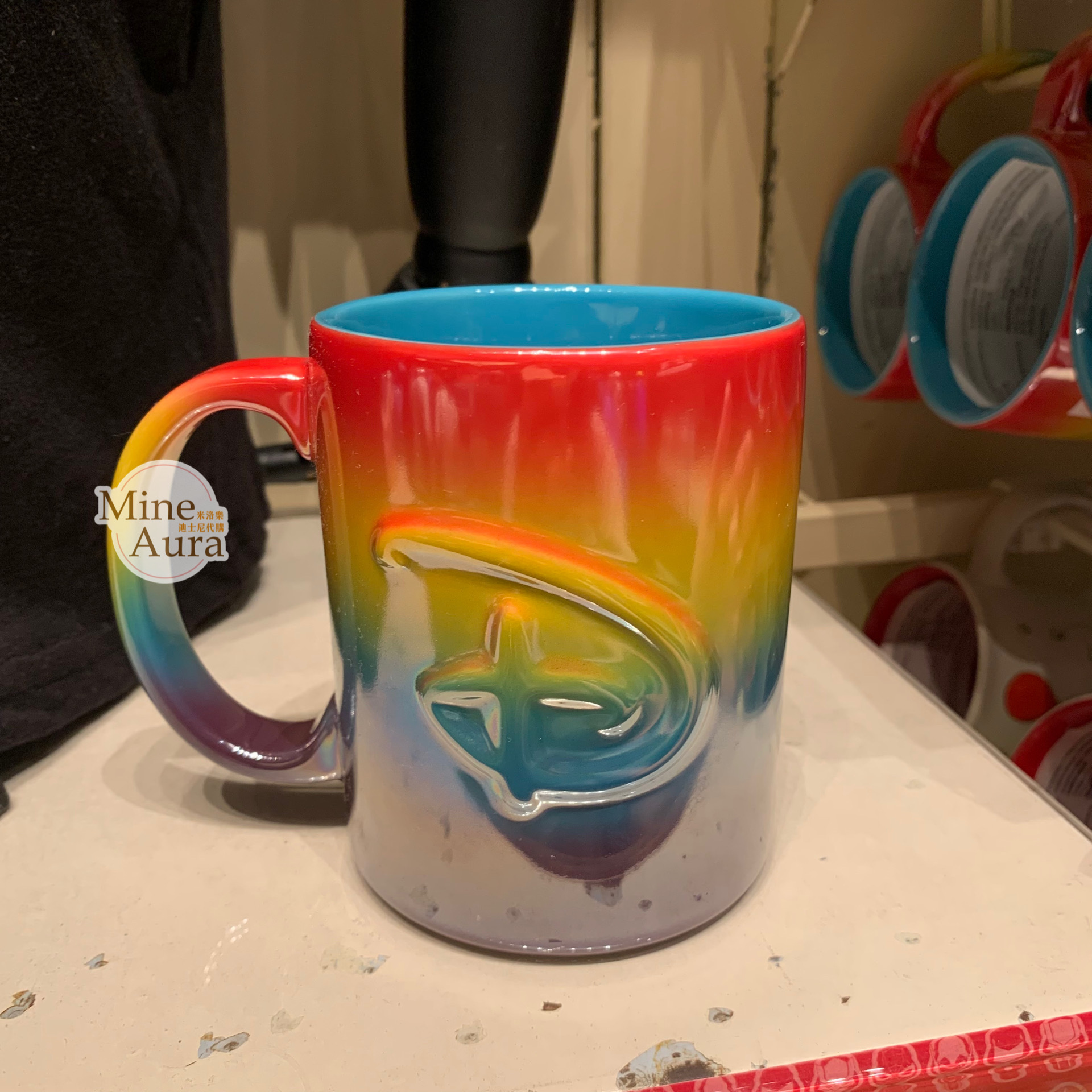 米奇 Mickey 彩虹漸層 字母 陶瓷馬克杯 水杯 -香港迪士尼樂園
