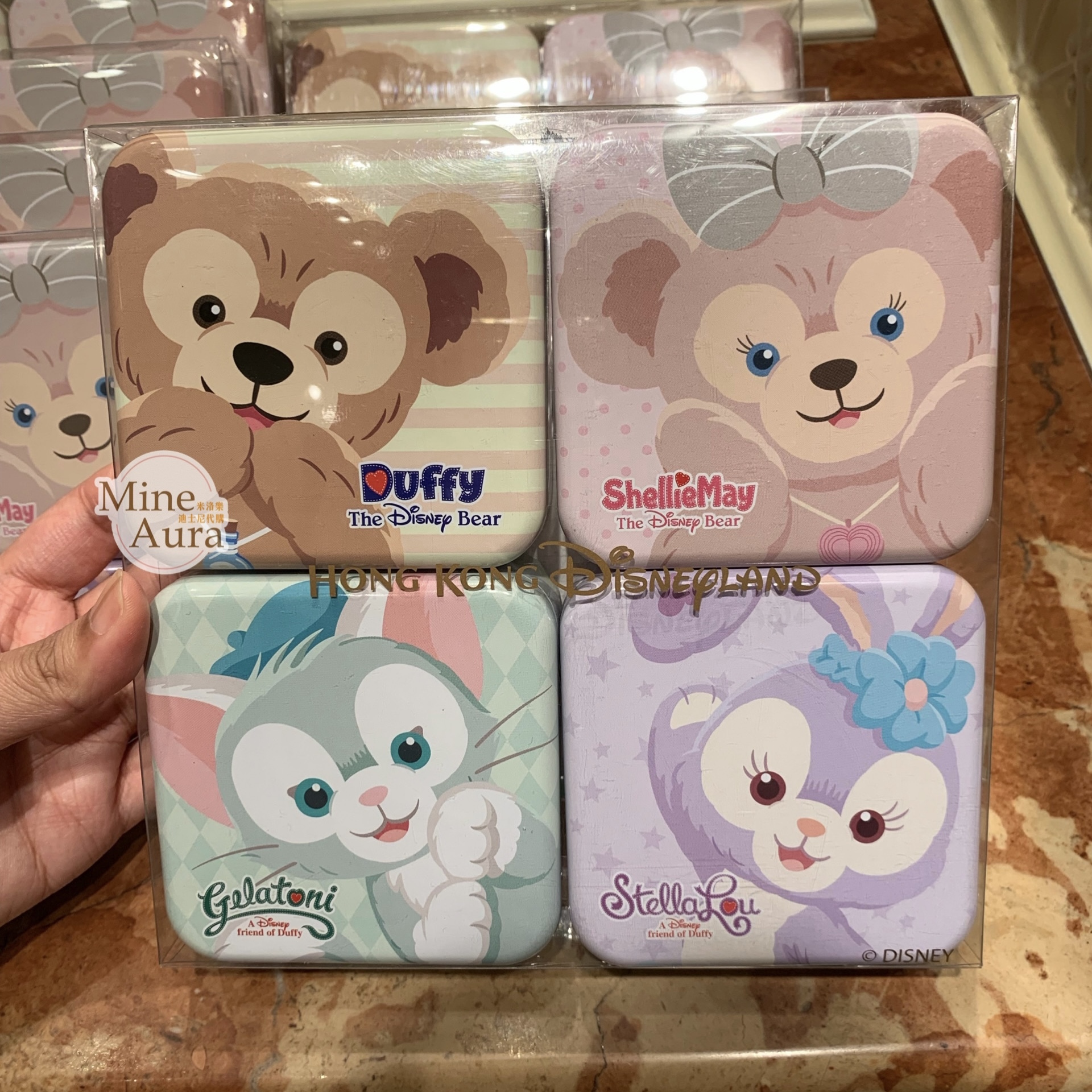 達菲 Duffy 大頭圖案 糖果鐵盒 4入組 D&F達菲系列 -香港迪士尼樂園